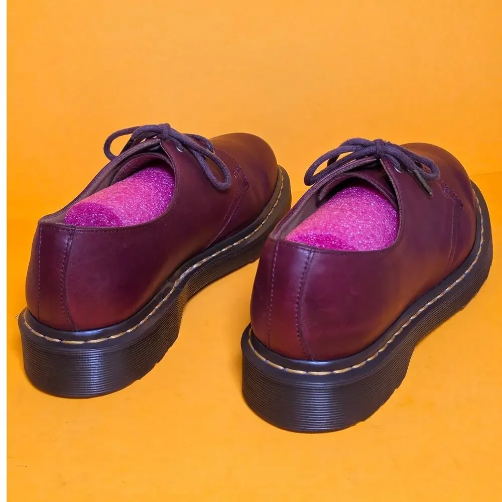 RARE Dr Martens 13377 For Life Oxfords Oxblood Burgundy Leather Men 9 Women 10